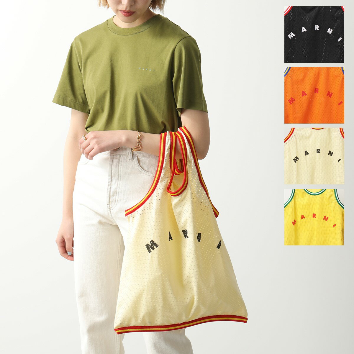 MARNI マルニ トートバッグ SHMQ0036A0 P4561 レディース バスケットスタイル タンクトップ型 ショッピングバッグ メッシュ ロゴ エコバッグ 鞄 カラー3色のサムネイル