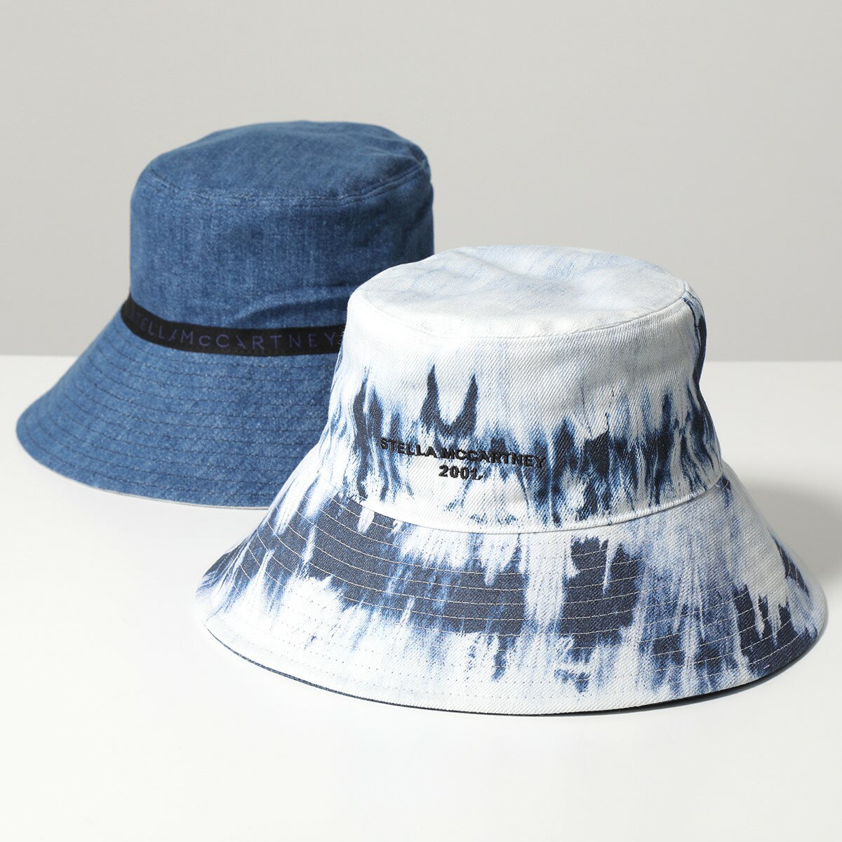 STELLA McCARTNEY ステラマッカートニー バケットハット 7V0011 W70036 レディース コットン デニム ウォッシュ加工 ロゴ刺繍 帽子 4059/BLUE-WASHDENIM【グッドプライス】のサムネイル