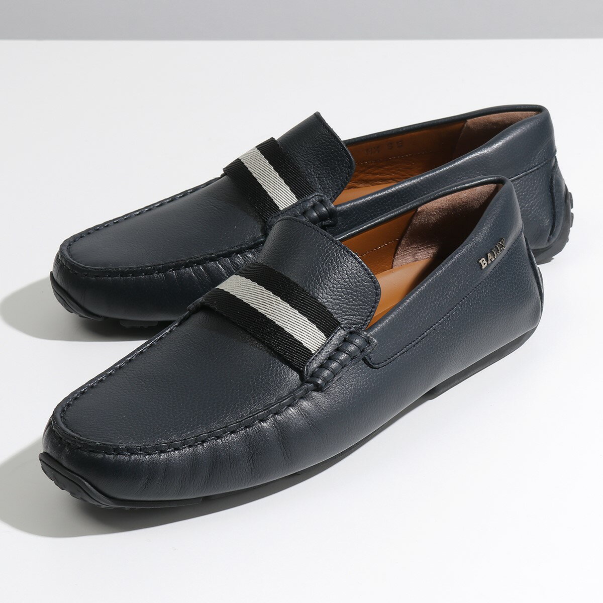 BALLY バリー ドライビングシューズ PEARCE 6206926 メンズ レザー モカシン ローファー ロゴ 靴 E 306/BLUE-NAVYのサムネイル