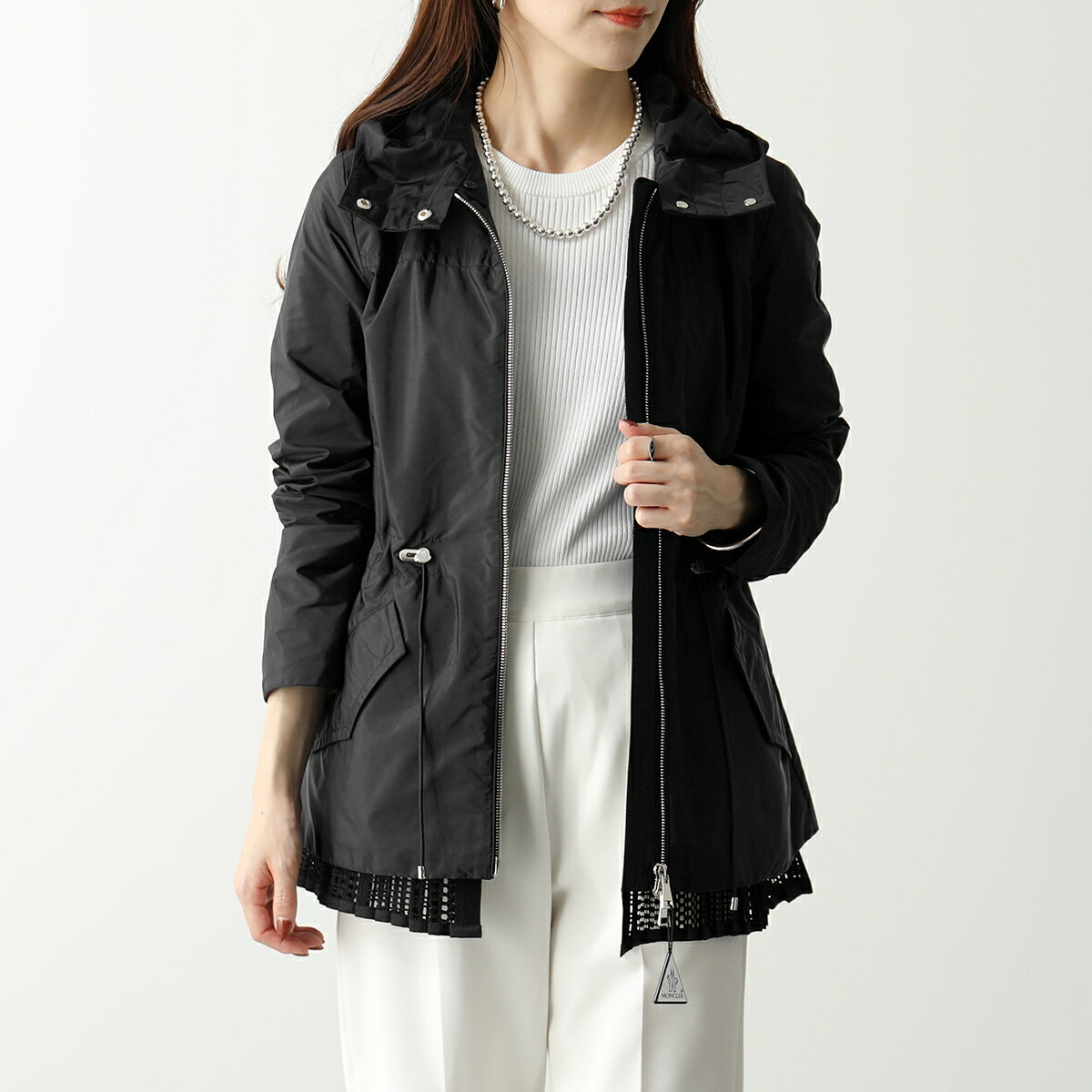 MONCLER モンクレール ジャケット BAABA 1A00116 54155 レディース ノーカラー 2WAY レース装飾 ウインドブレーカー レインコート アイコンパッチ 999のサムネイル