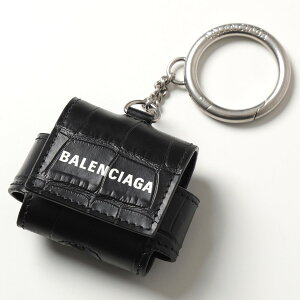 BALENCIAGA バレンシアガ イヤホンケース 655679 1ROP3 CASH AIRPODS PRO メンズ レディース クロコダイル レザー ロゴ エアポッズ 1000/BLACK-LWHITE