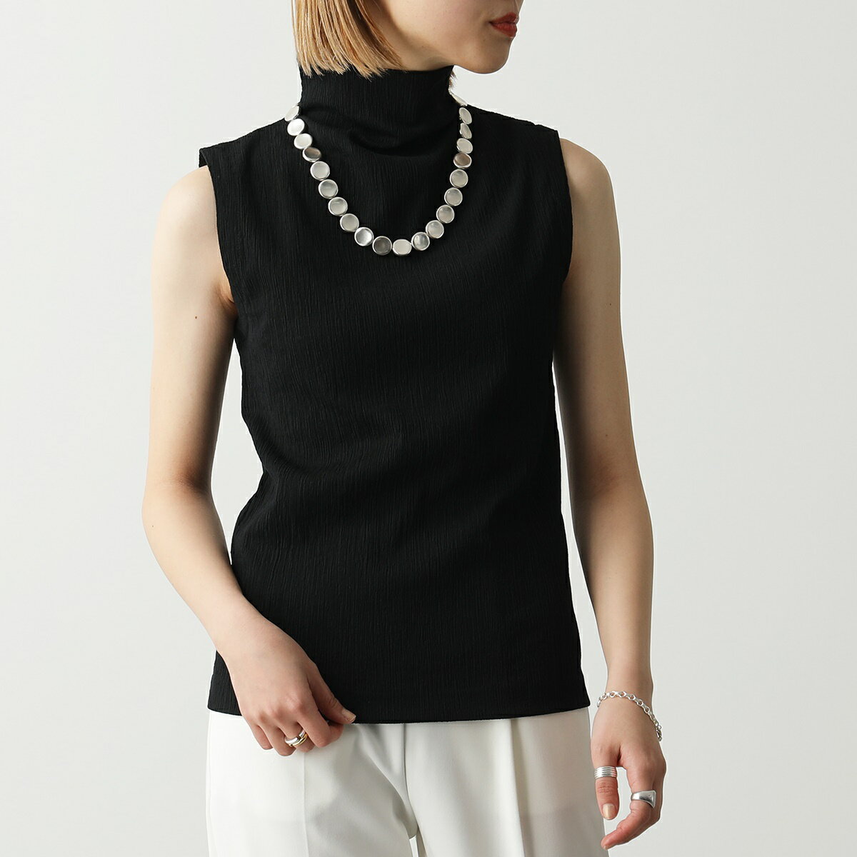 JIL SANDER ジルサンダー カットソー JSPU707058 WU253308 レディース ノースリーブ タートルネック ハイネック トップス 001のサムネイル