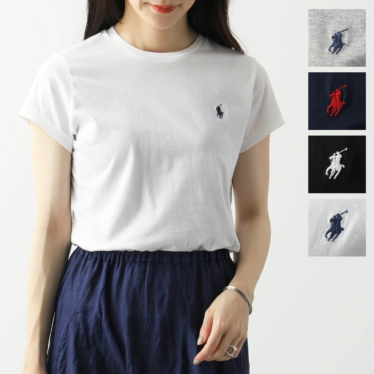 POLO Ralph Lauren ポロ ラルフローレン 半袖 Tシャツ 211847073 レディース カットソー クルーネック コットン ポニー 刺繍 カラー4色のサムネイル