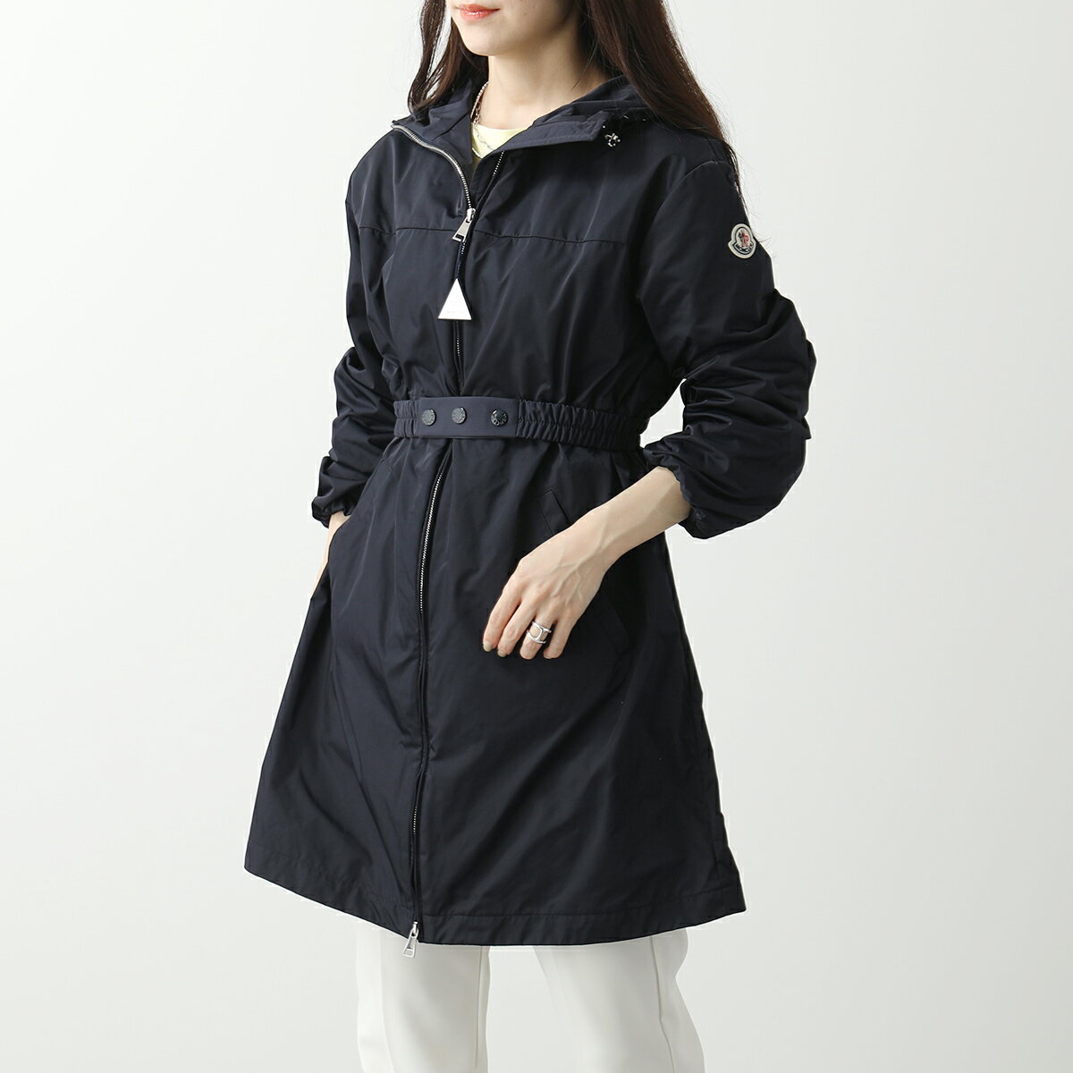 MONCLER モンクレール スプリングコート MILLIAU 1C00046 54A1K レディース パーカー ロング丈 アイコンパッチ フード付き ベルト付き 778のサムネイル