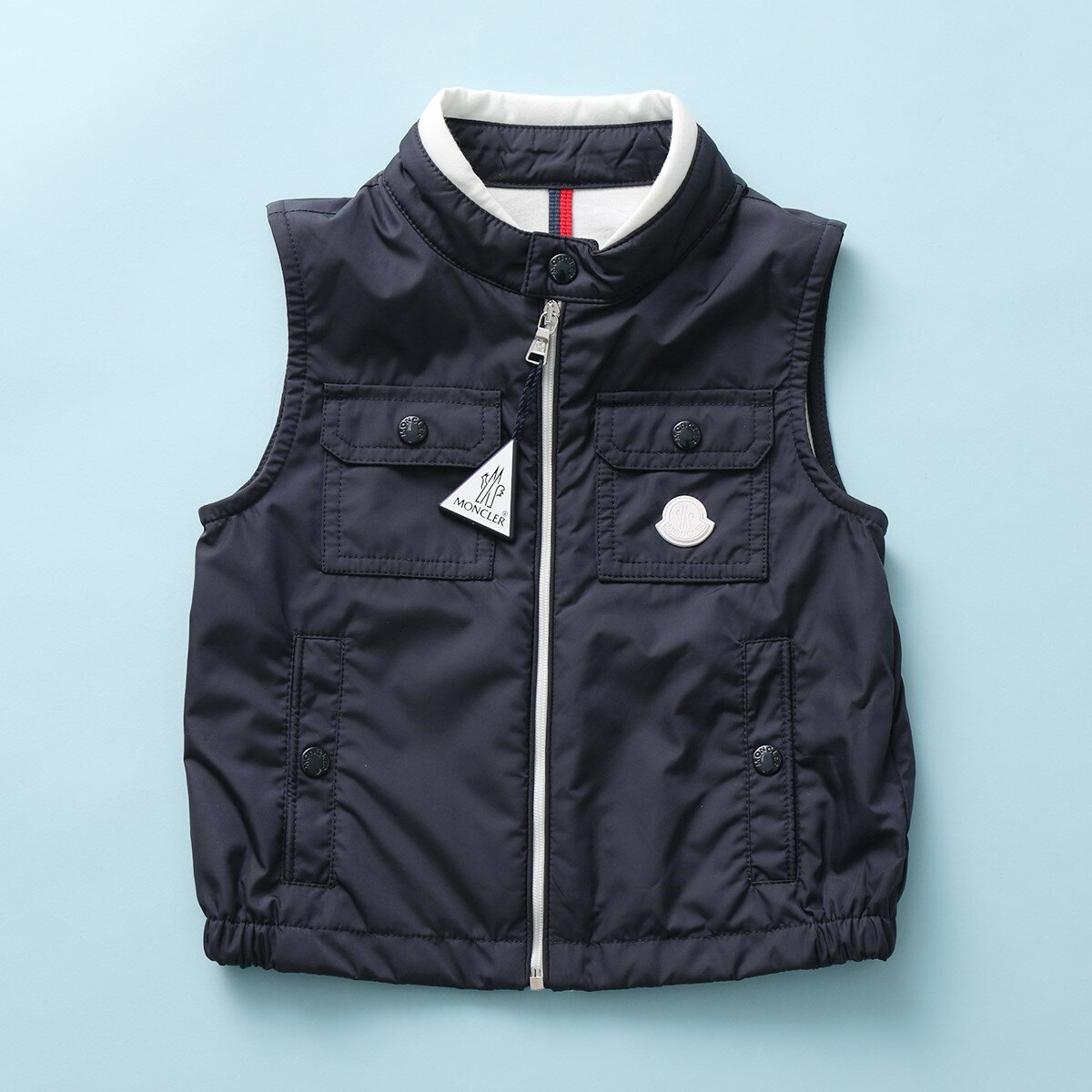 楽天インポートセレクト museeMONCLER KIDS モンクレール キッズ ベスト TAZER 1A00026 68352 ボーイズ ジップアップ スタンドネック ポケット ジレ ロゴ アイコンパッチ 742