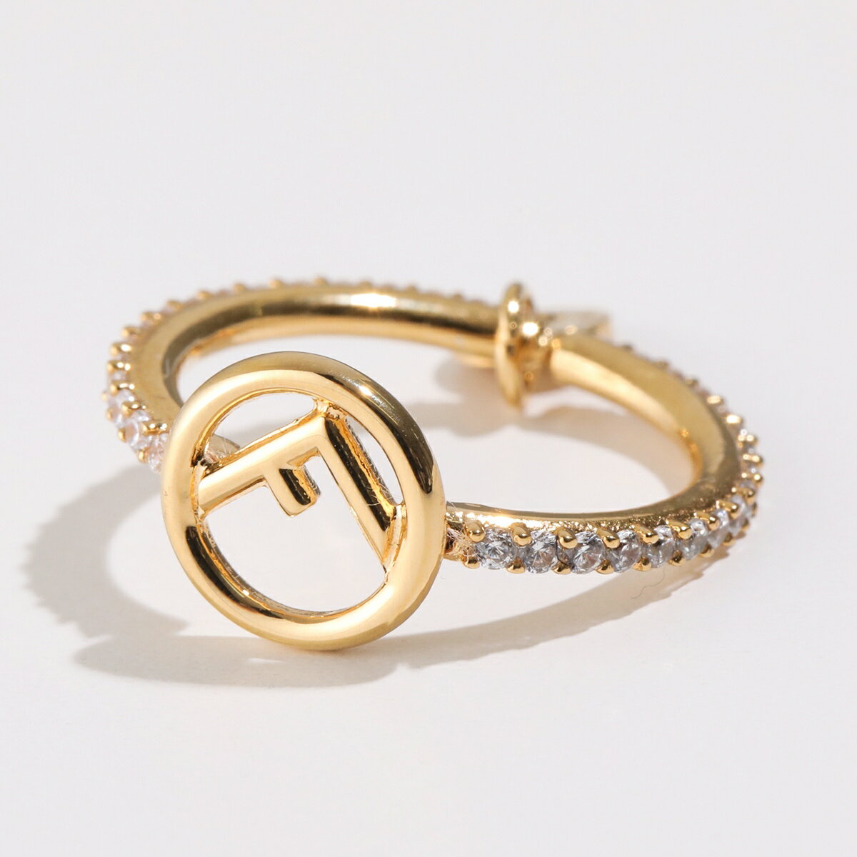 FENDI フェンディ リング F IS FENDI 8AG788 6DM レディース ロゴ クリスタル アクセサリー 指輪 F0GGH/PALLADIUM+CRYSTALのサムネイル