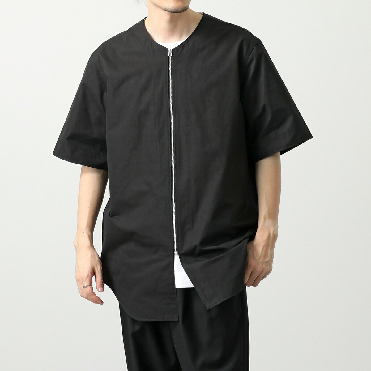 JIL SANDER ジルサンダー シャツ JSMU601126 MU244200 メンズ 半袖 ジップ ノーカラー スタンドカラー 001のサムネイル