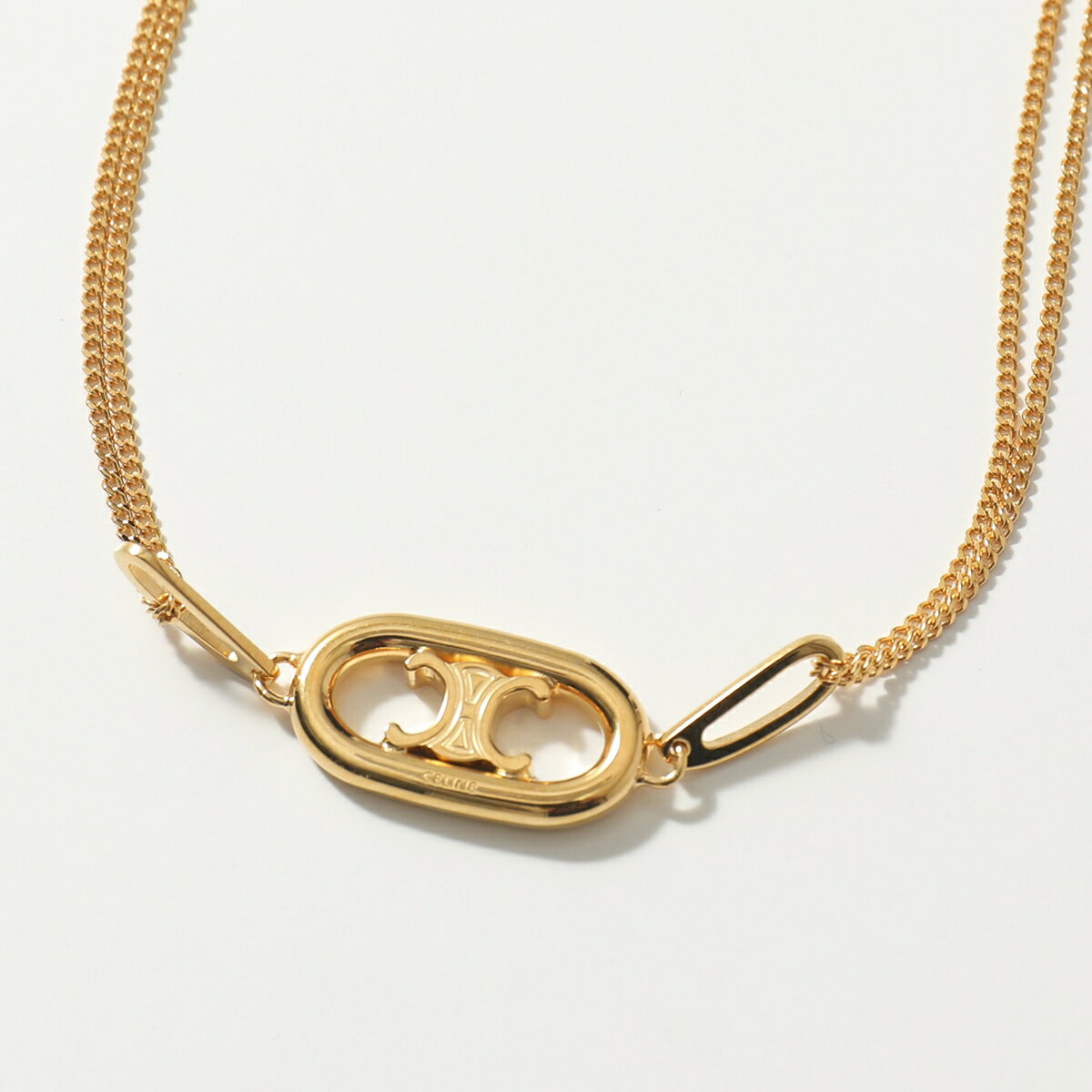 CELINE セリーヌ 46S896BRA.35OR Necklace Triomphe トリオンフ 2連チェーン ネックレス ブラス Gold レディースのサムネイル