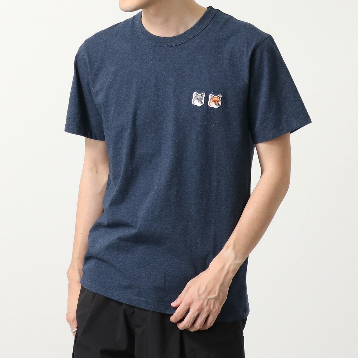 MAISON KITSUNE メゾンキツネ 半袖 Tシャツ IU00114 KJ0008 W FOX HEAD PACH メンズ クルーネック カットソー H481のサムネイル