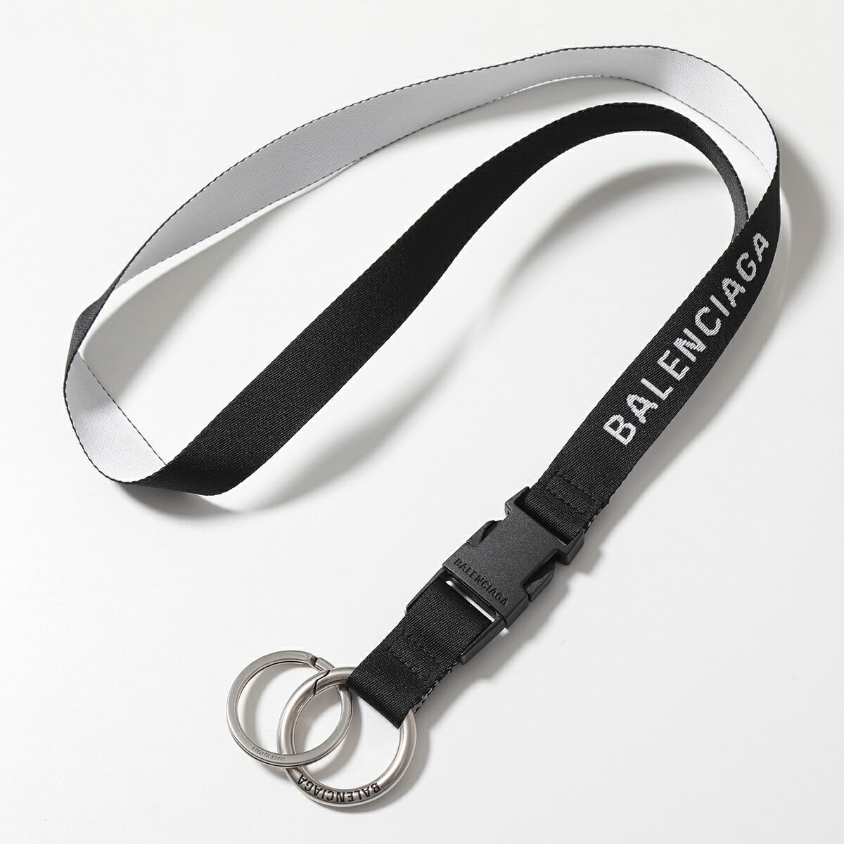 BALENCIAGA バレンシアガ キーリング EXPLORER LANYARD 674507 2101M メンズ ネックストラップ ロゴ 1090