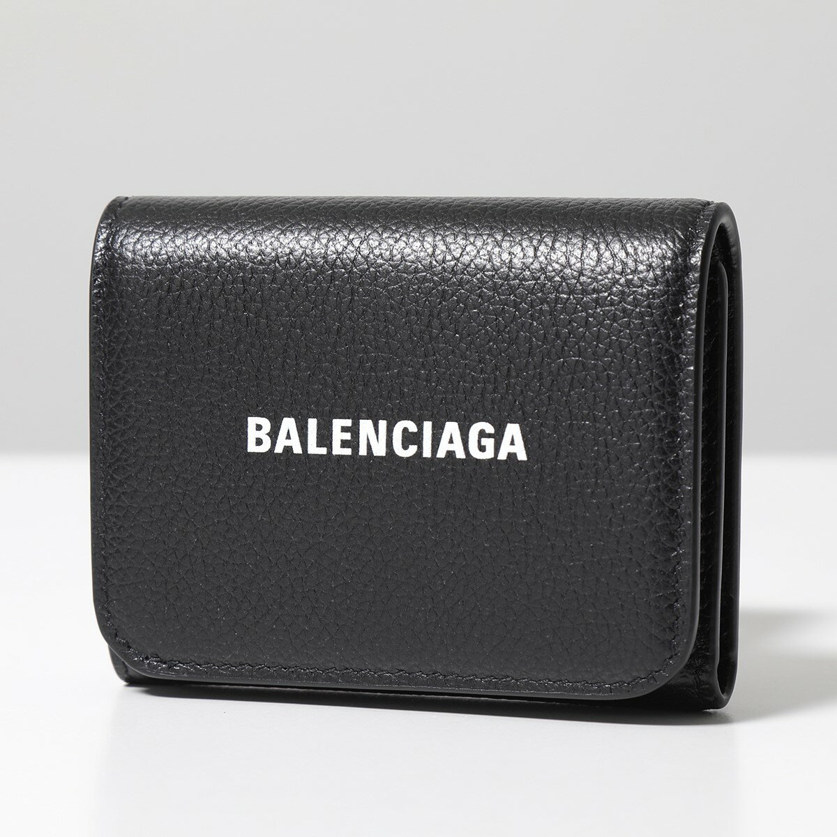 BALENCIAGA バレンシアガ 三つ折り財布 655622 1IZIM レディース レザー ロゴ ミニ財布 1090/BLACK/L-WHITEのサムネイル
