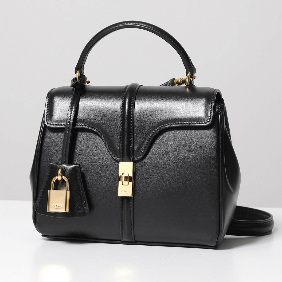 セリーヌ ミニバッグ レディース CELINE セリーヌ ショルダーバッグ Mini 16 セーズ ミニ 197983BEY.38NO レディース レザー ポシェット ハンドバッグ 鞄 Black【po_fifth】