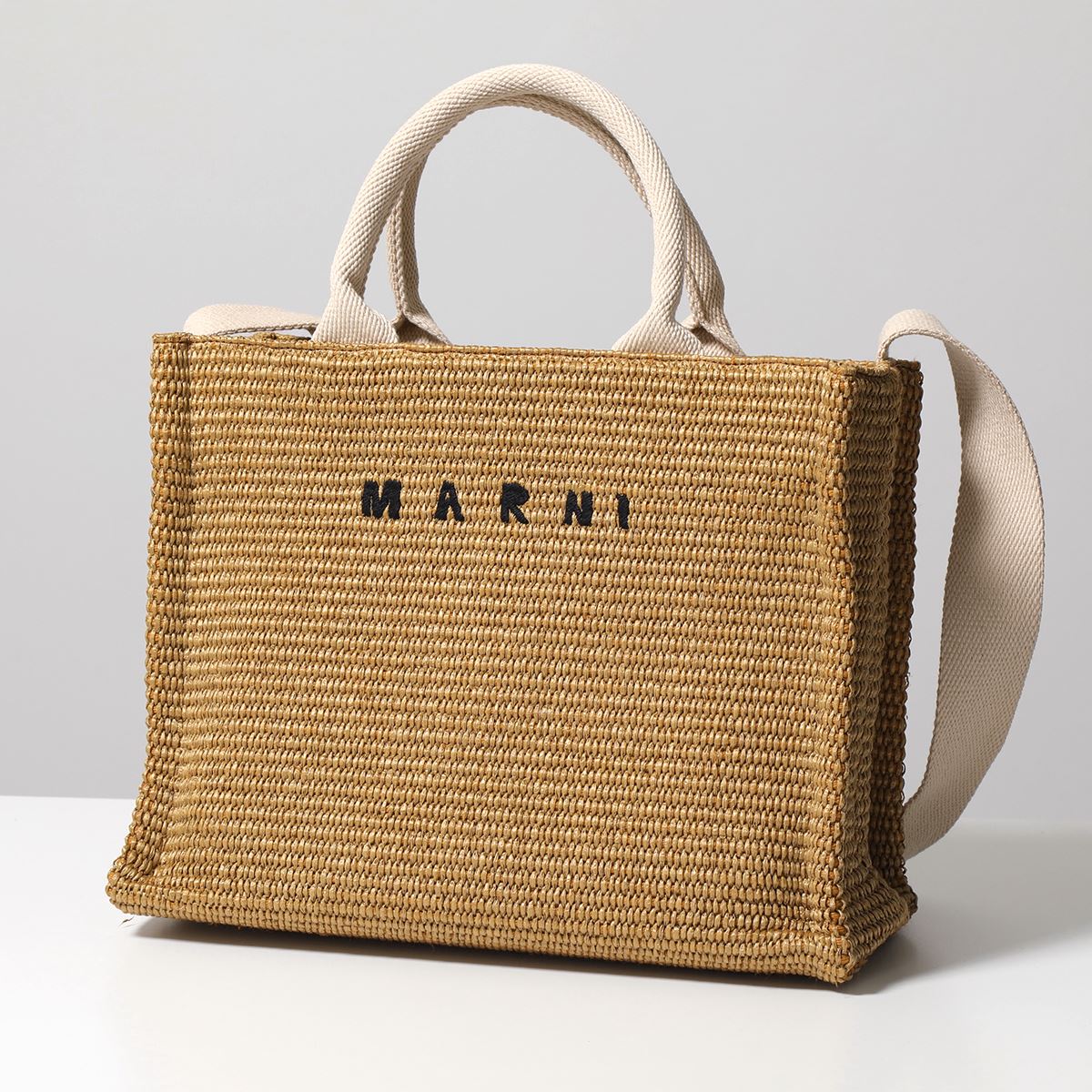 MARNI マルニ かごバッグ SMALL TOTE SHMP0077U0 P3860 レディース コットン 刺繍 ロゴ バスケット トートバッグ ハンドバッグ 鞄 Z0R42のサムネイル