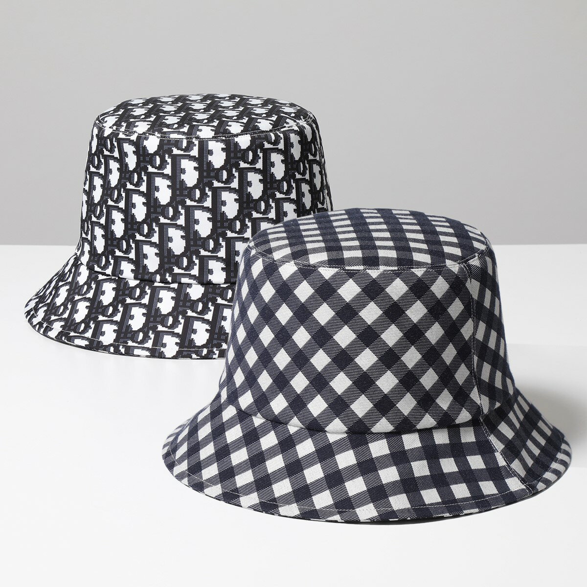 Dior ディオール バケットハット D-LITTLE VICHY REVERSIBLE 22VIC923I130 レディース リバーシブル ボブハット チェック柄 ロゴ 帽子 585/Bleuのサムネイル