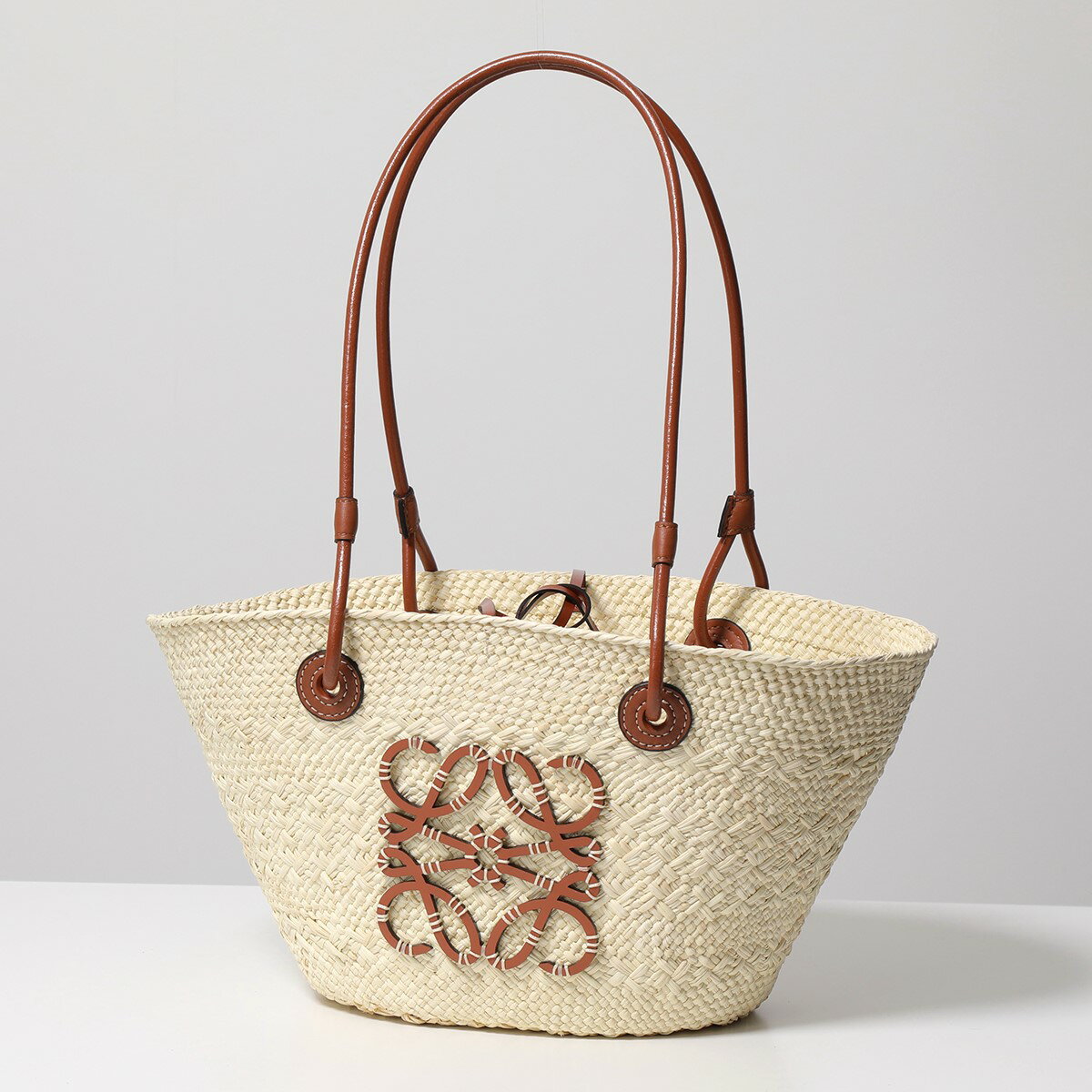 LOEWE ロエベ かごバッグ SMALL ANAGRAM BASKET A223P65X01 レディース カゴ バスケット トートバッグ 2435/NATURAL-TAN A223P65X012435のサムネイル