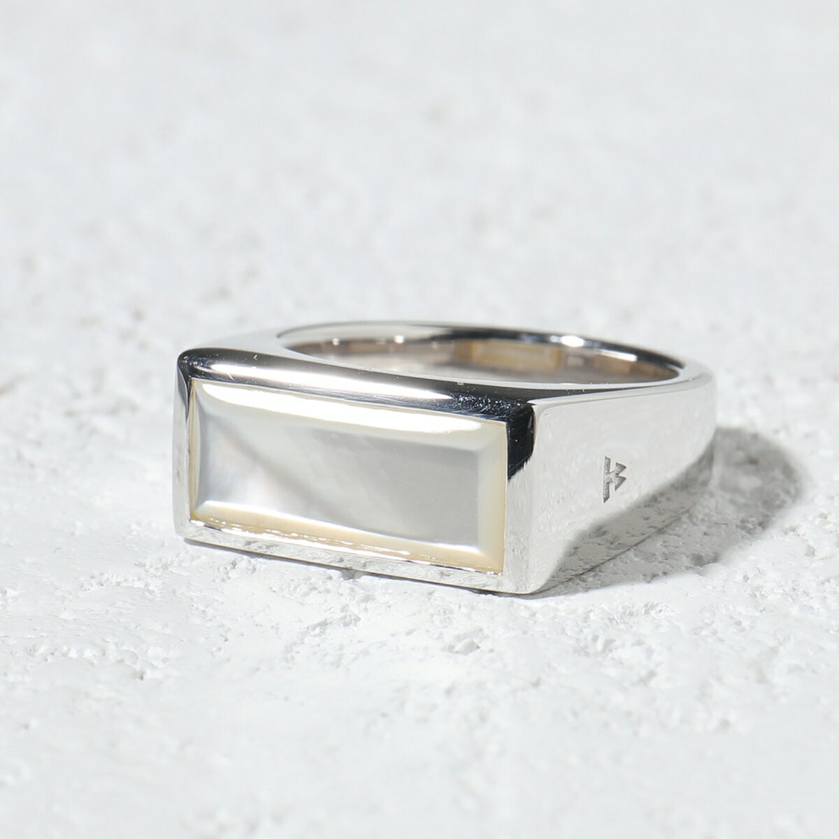 TOMWOOD トムウッド リング レディース Peaky Ring White MOP ピーキー ホワイトマザーオブパール R75SMWHM01S925 シルバー925 シグネット 指輪 SILVERのサムネイル
