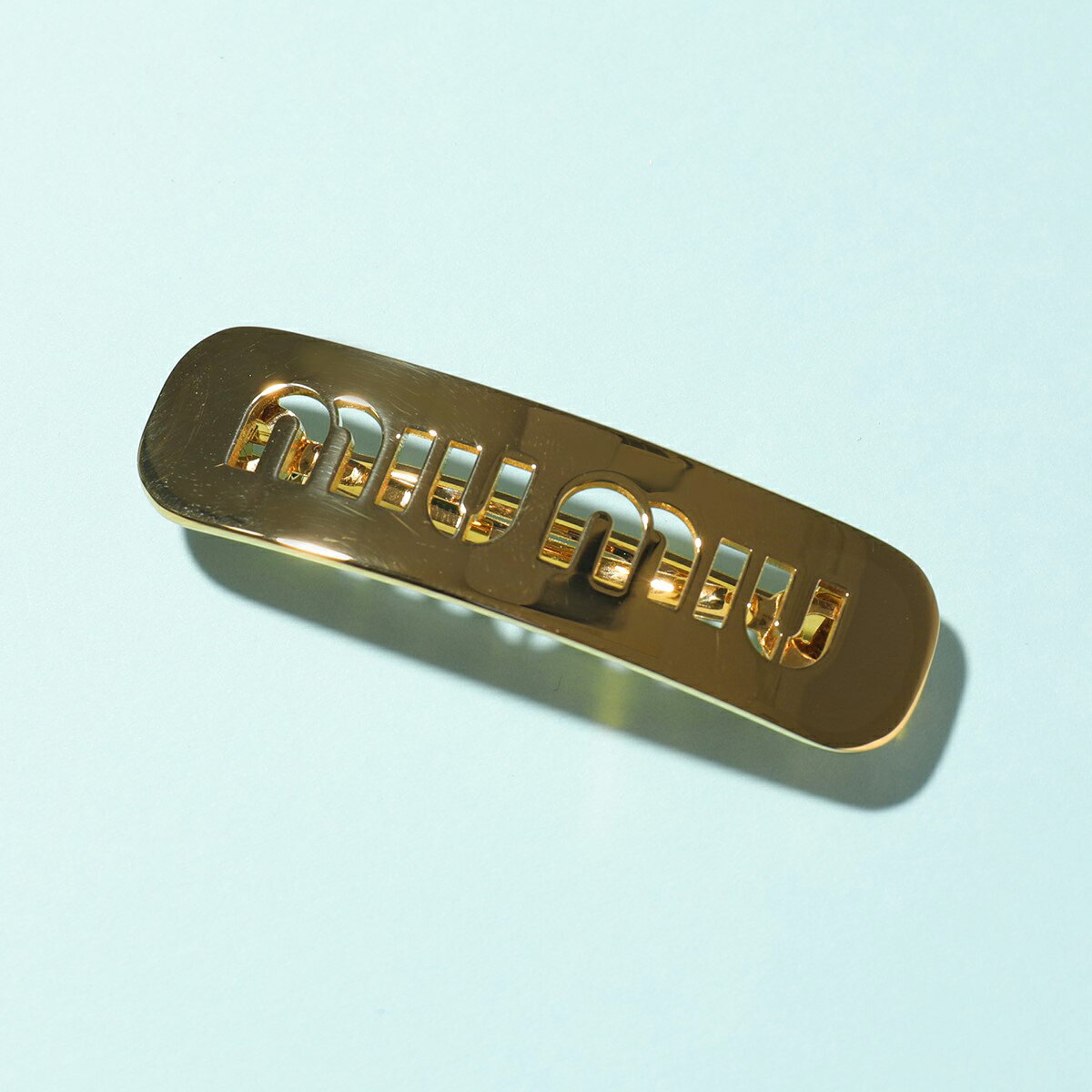 MIUMIU ミュウミュウ バレッタ 5JF125 2DTU レディース ロゴ ヘアアクセサリー 髪留め F0056/OROのサムネイル