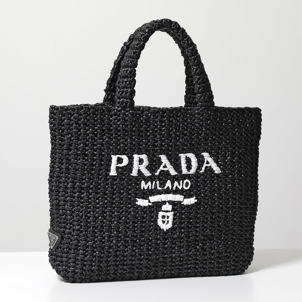 PRADA プラダ かごバッグ 1BG422 2A2T OOL レディース ラフィア カゴ ハンドバッグ ジャガードロゴ 鞄 F0002/NEROのサムネイル