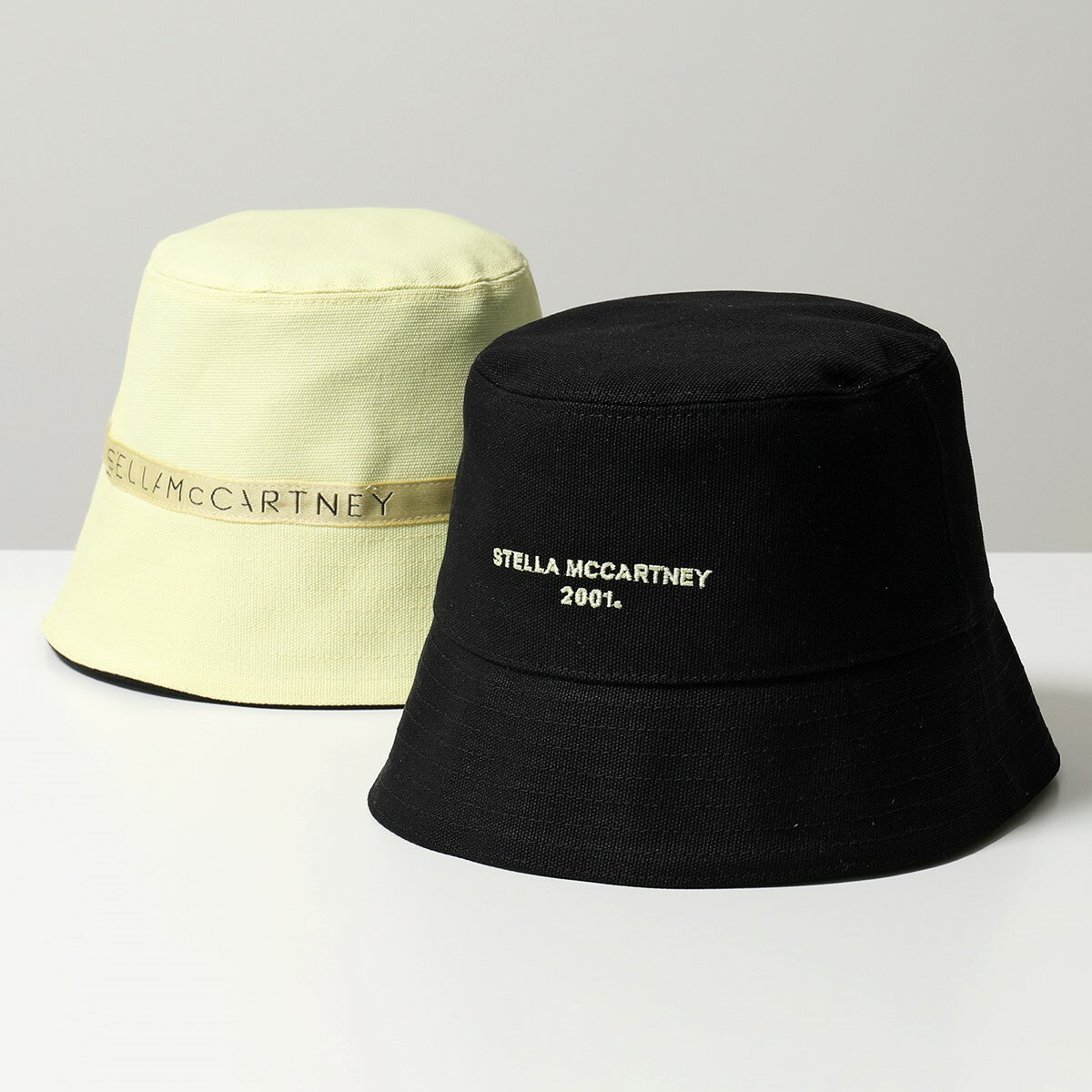 STELLA McCARTNEY ステラマッカートニー バケットハット 900453 WP0022 レディース リバーシブル ロゴ刺繍 コットン 帽子 1074/BLACK/BANANAのサムネイル