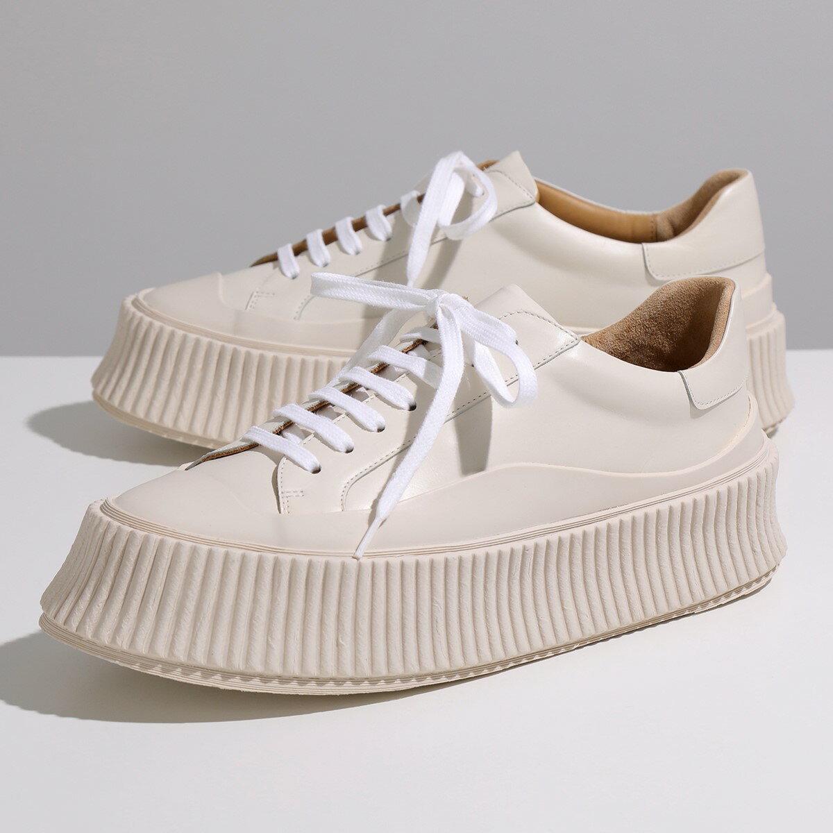 JIL SANDER ジルサンダー スニーカー JS32108A 15011 レディース プラットフォーム レザー ラバーソール 厚底 靴 101/アイボリーのサムネイル