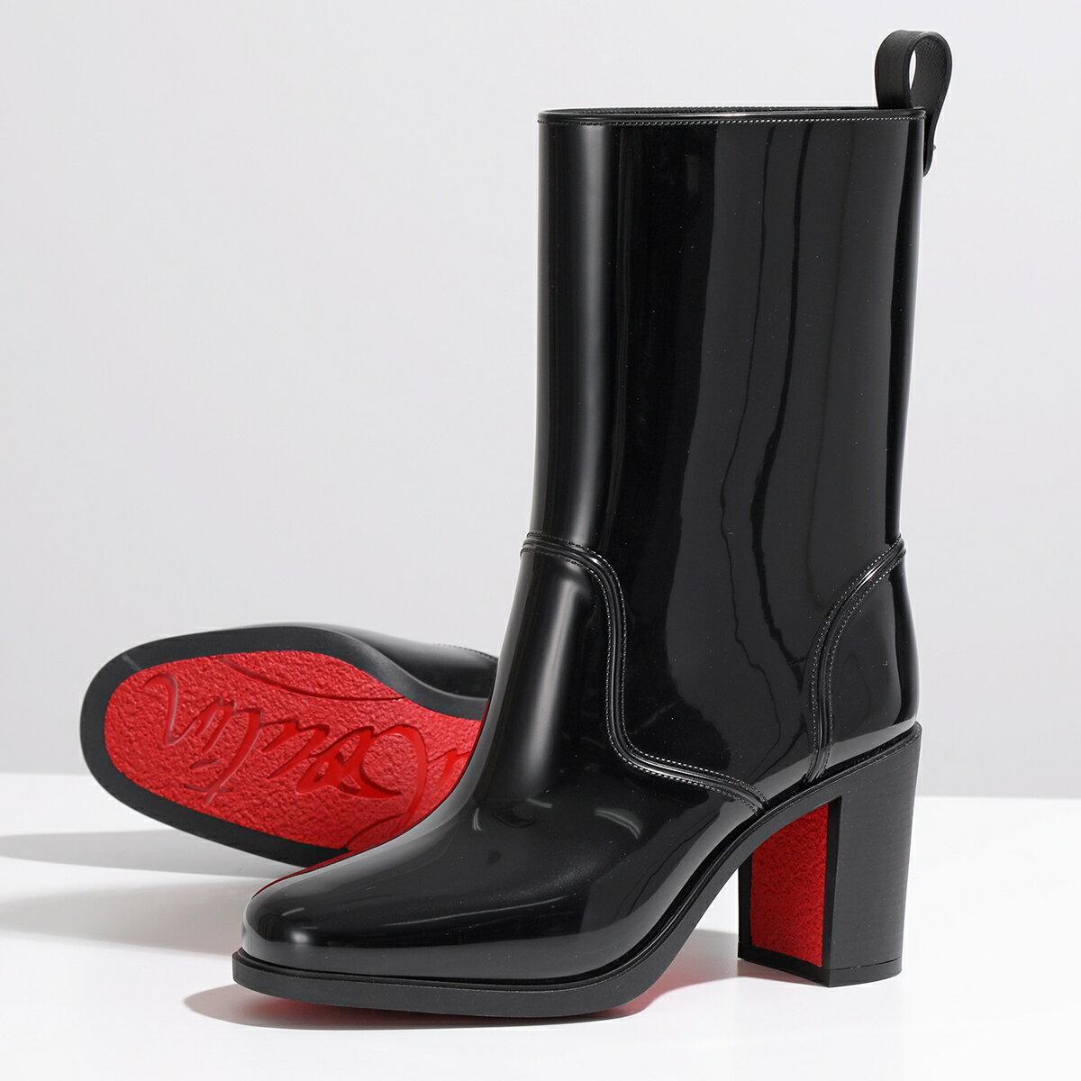 Christian Louboutin クリスチャンルブタン レインブーツ Loubirain ルビレイン 70mm 3211172 レディース PVC ブーツ ロゴ 防水 シューズ 靴 BK01/BLACKのサムネイル