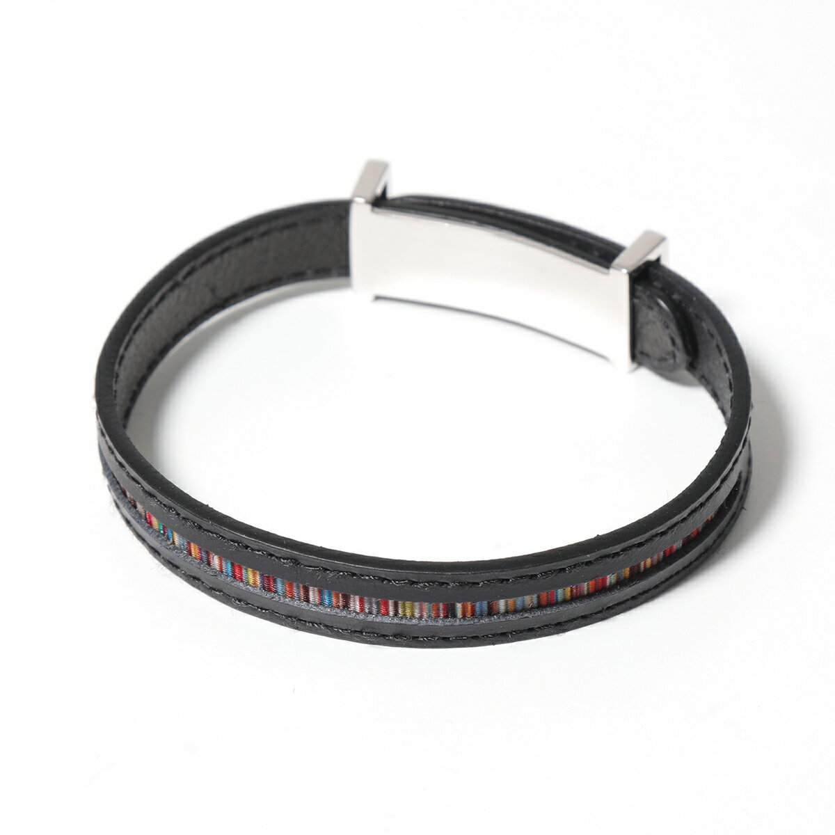 Paul Smith ポールスミス ブレスレット Bracelet Lth Strap M1A BRAC ASTRAP メンズ レザー アクセサリー マルチストライプ 79