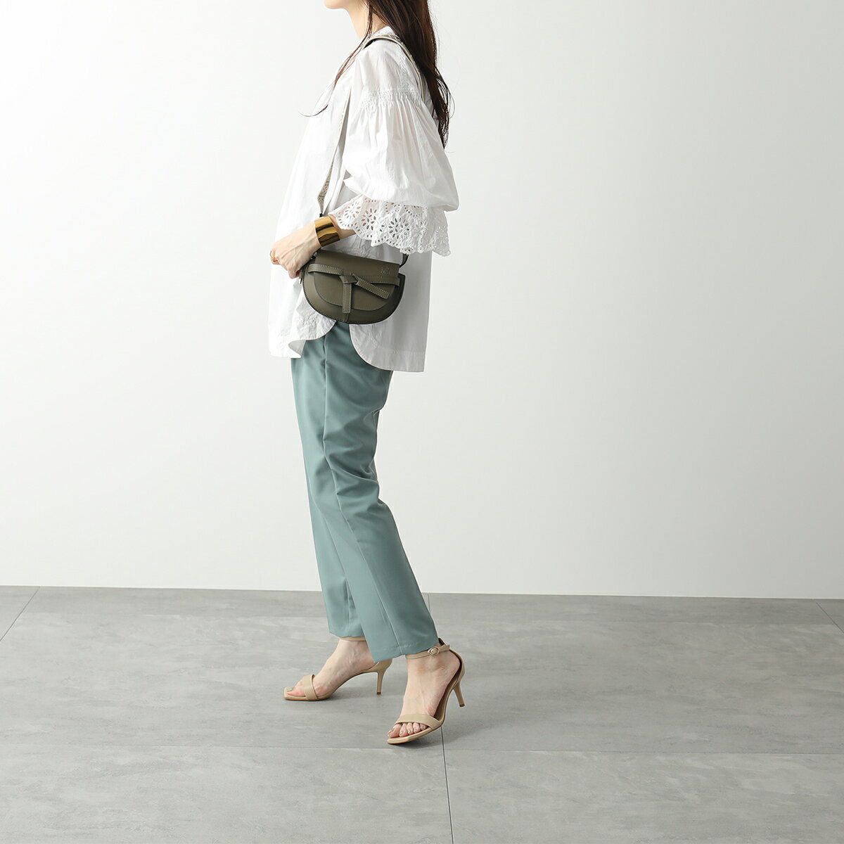 LOEWE ロエベ ショルダーバッグ GATE DUAL MINI ゲート ミニ A650N46X13 レディース レザー アナグラム ジャガードロゴベルト 鞄 4357/AUTUMN-GREEN