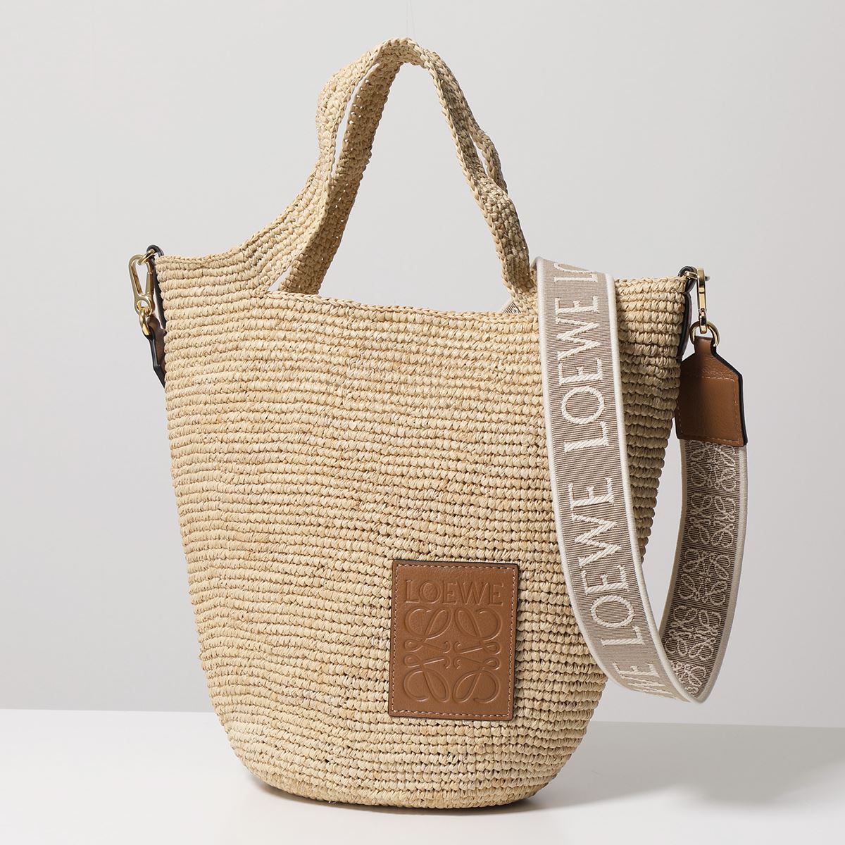 LOEWE ロエベ かごバッグ SLIT MINI BAG スリットバッグ ミニ A685453X07 レディース ラフィア＆カーフレザー トートバッグ ショルダーバッグ 鞄 2435/NATURAL-TANのサムネイル