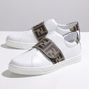 FENDI KIDS フェンディ キッズ スニーカー JMR325 A7N4 レディース ローカット レザー FFロゴ ズッカ柄 シューズ 靴 F0C1A/BIANCO+TABACCO-NERO【po_fifth】