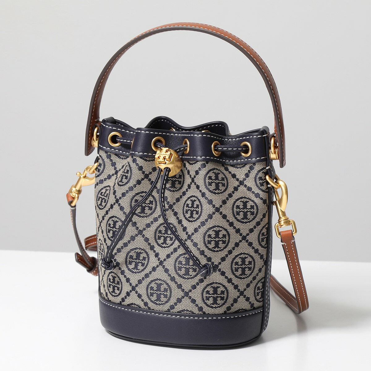 TORY BURCH トリーバーチ バケットバッグ 80534 レディース Tモノグラム ジャカード ミニ ショルダーバッグ ハンドバッグ 鞄 405/TORY-NAVYのサムネイル