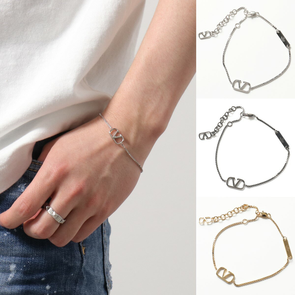 VALENTINO ヴァレンティノ ブレスレット 2Y2J0N40MET メンズ Vロゴ アクセサリー チェーン カラー3色【cp_ten】のサムネイル