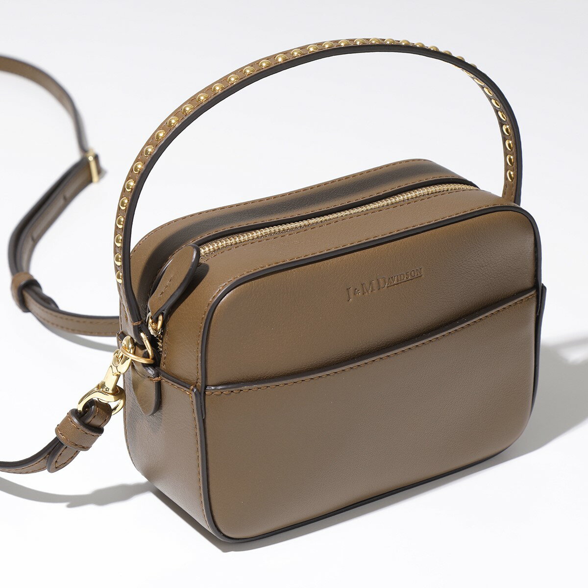 J&M DAVIDSON ショルダーバッグ TOP HANDLE MINI PEBBLE WITH STUDS ミニ ぺブル LHMP 1XX SCXX レディース ハンドバッグ 鞄 667G/HAZELNUTのサムネイル