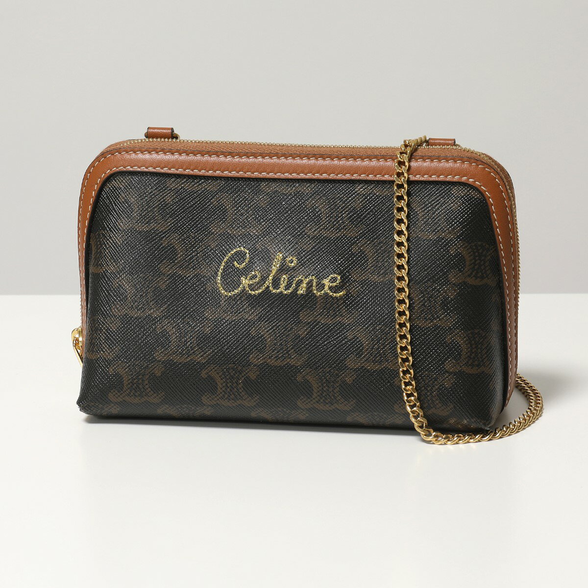 CELINE セリーヌ 10E382CCH.04LU Clutch with Chain ショルダーバッグ クラッチバッグ 鞄 TAN レディースのサムネイル
