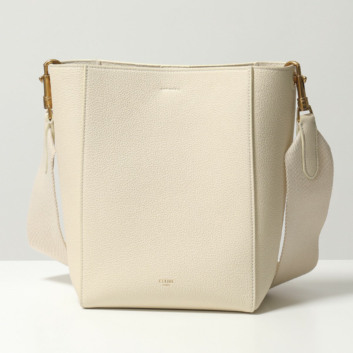 CELINE セリーヌ 189303AH4.01CR Cream SMALL SEAU SANGLE サングル バケット スモール レザー ショルダー トートバッグ 鞄 レディースのサムネイル