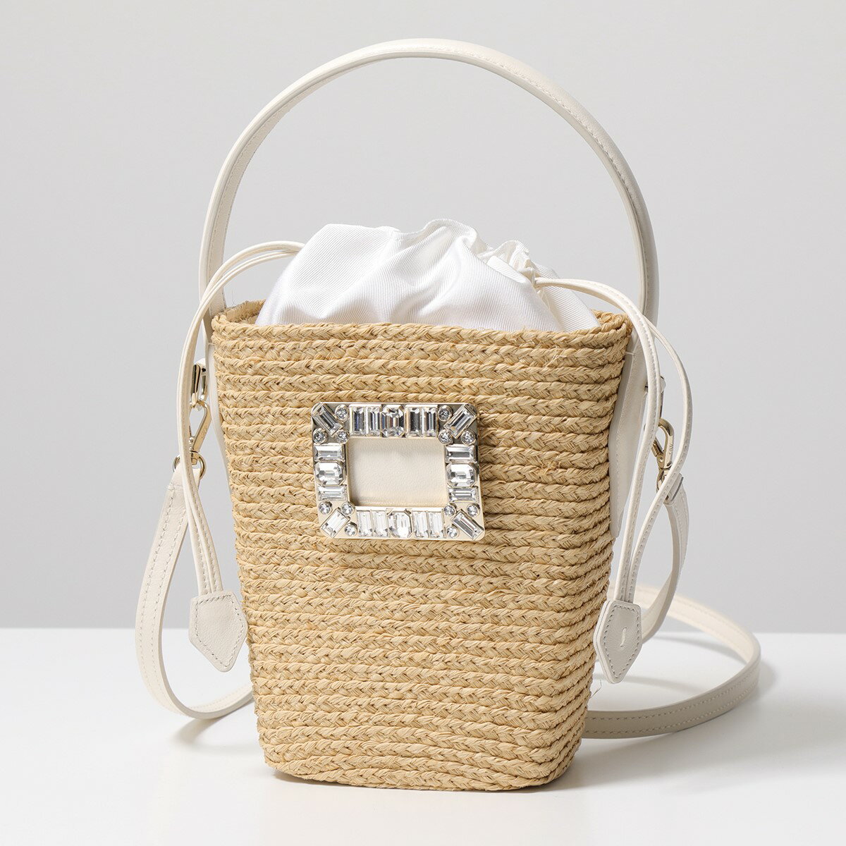 ROGER VIVIER ロジェヴィヴィエ かごバッグ VIV SKATE BASKET MINI RBWAOKK0100 XMA レディース ショルダーバッグ ラフィア バスケット 鞄 C019/ベージュのサムネイル