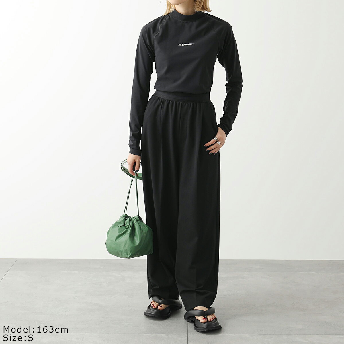 JIL SANDER+ ジルサンダープラス ラッシュガード JPUU783525 MU478008 レディース スイムウェア 長袖 トップス モックネック プリントロゴ 001