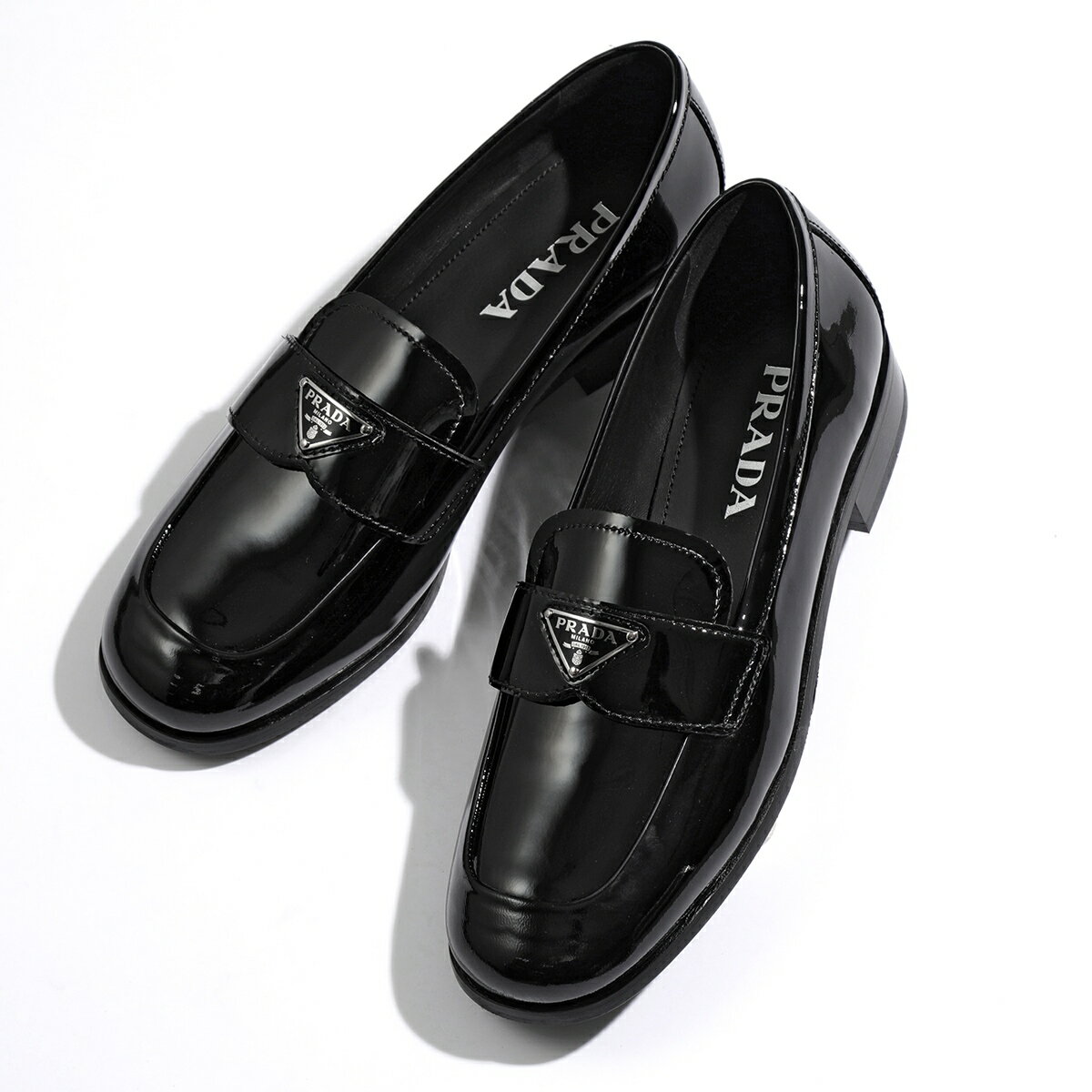 PRADA プラダ ローファー 1D902M 069 レディース パテントレザー トライアングルロゴ エナメルメタル シューズ 靴 F0002/NEROのサムネイル