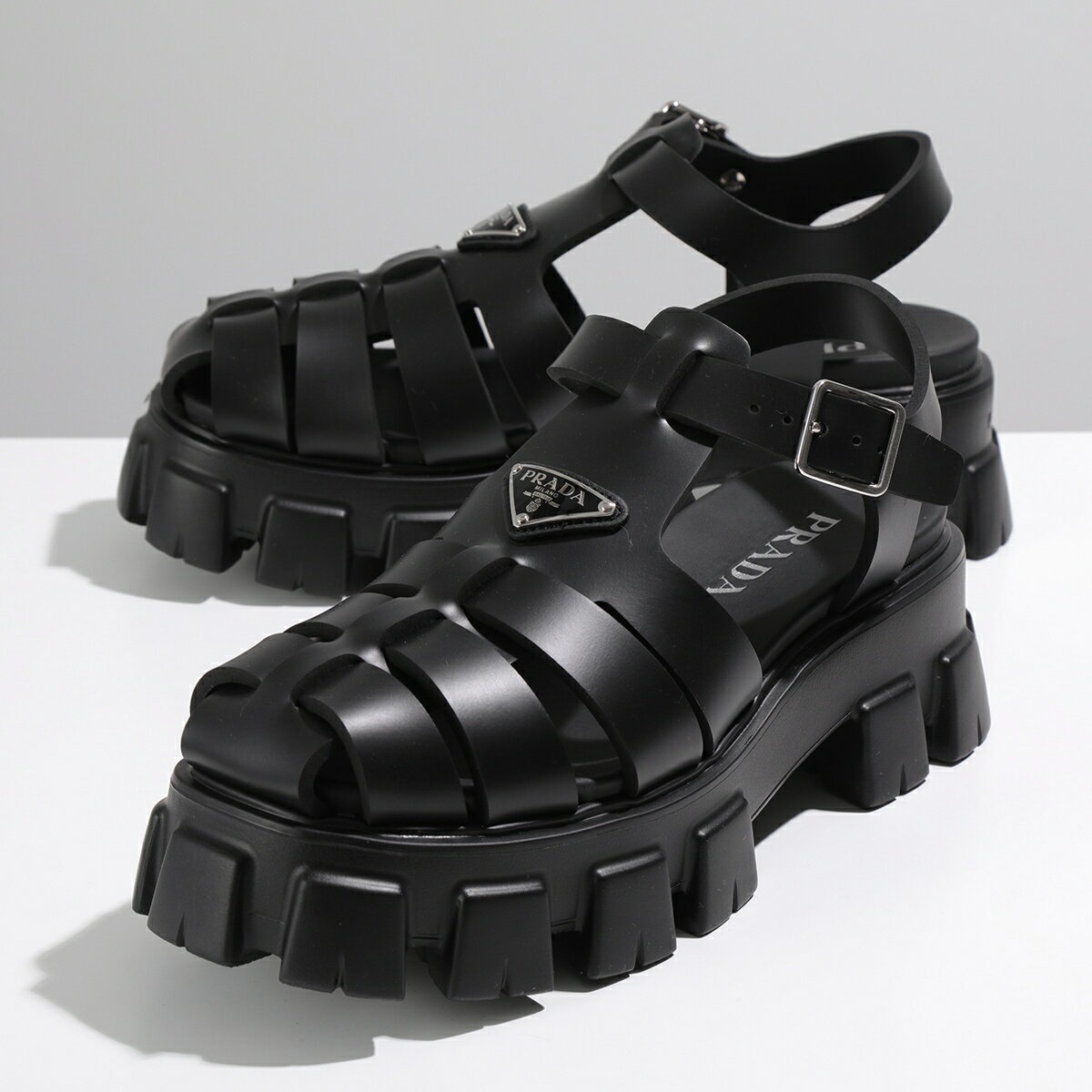 PRADA プラダ ラバー サンダル 2X3083 3LKK メンズ トライアングルロゴ フィッシャーマンサンダル グルカサンダル シューズ 靴 F0002/NEROのサムネイル