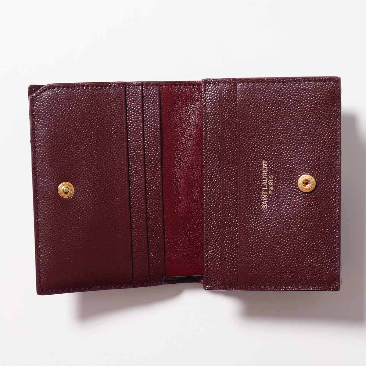 SAINT LAURENT サンローラン 二つ折り財布 530841 BOWA1 レディース モノグラム ウォレット カサンドラロゴ キルティング ミニ財布 レザー 6475/ROUGE-LEGION【po_jyuuu】