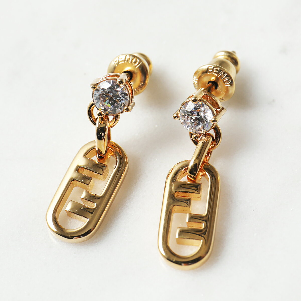 FENDI フェンディ ピアス 8AH558 6DM レディース オーロック FFロゴ クリスタル アクセサリー F089Uのサムネイル