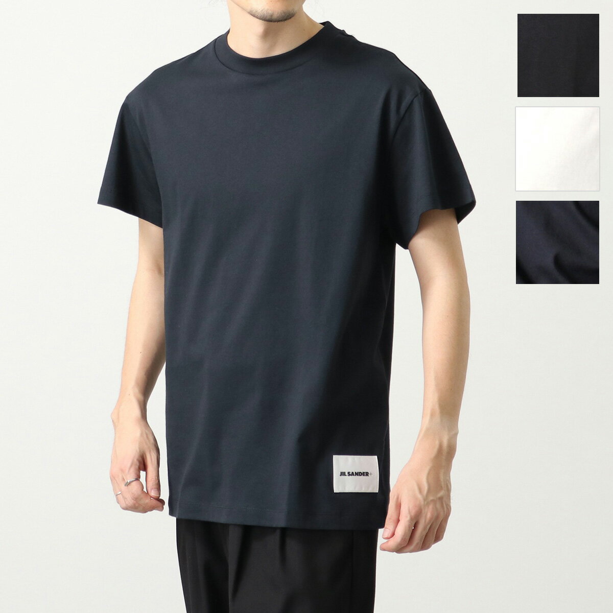 JIL SANDER+ ジルサンダー プラス Tシャツ 【1枚単品】 JPUU706530 MU248808 メンズ 半袖 クルーネック ロゴラベル カットソー コットン カラー3色【cp_ten】