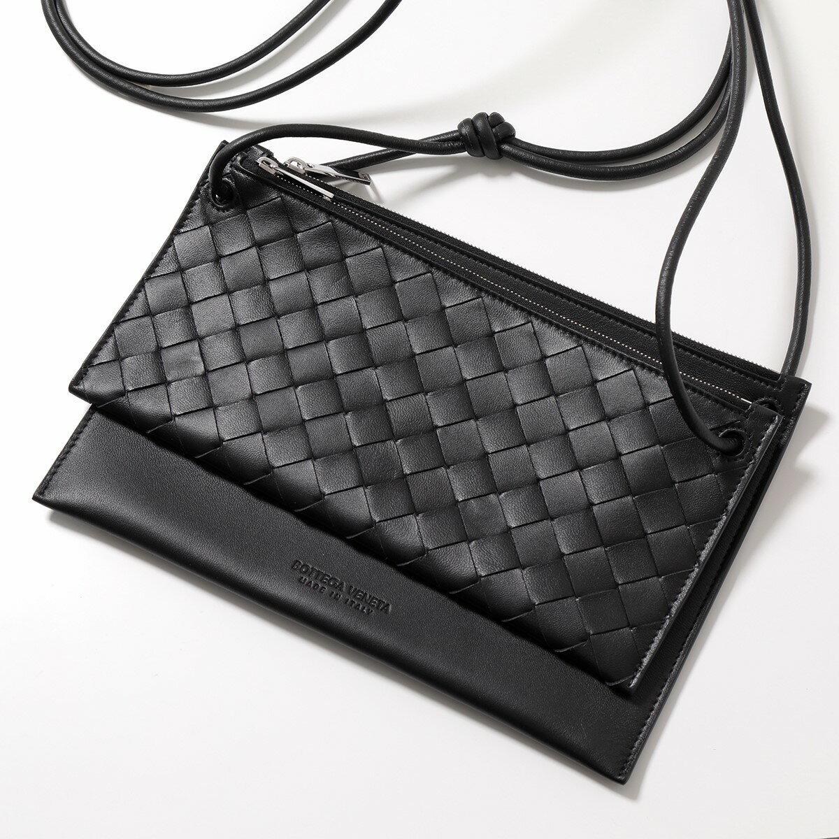 BOTTEGA VENETA ボッテガヴェネタ ショルダーバッグ 619191 VCRL1 レディース イントレチャート レザー クロスボディ ポシェット 鞄 8803/BLACKのサムネイル