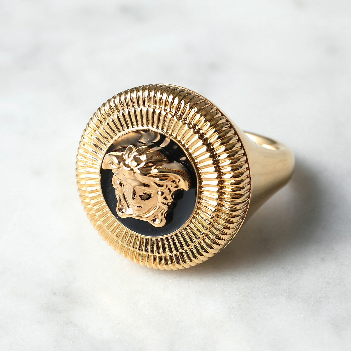 VERSACE ヴェルサーチ リング 1004594 1A00638 メンズ 指輪 ビギー メドゥーサ アクセサリー 4J120/VersaceGold-Black【cp_fifte】