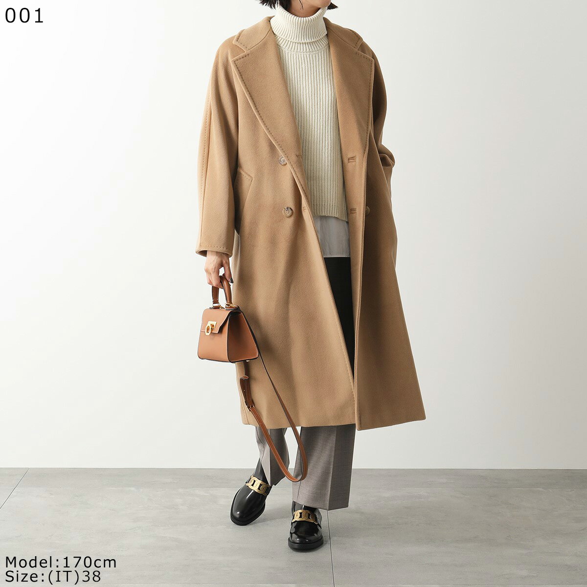 MAX MARA マックスマーラ チェスターコート MADAME 101801モデル レディース アイコンコート カシミヤ ウール ダブルブレスト ベルテッドコート ロング 001