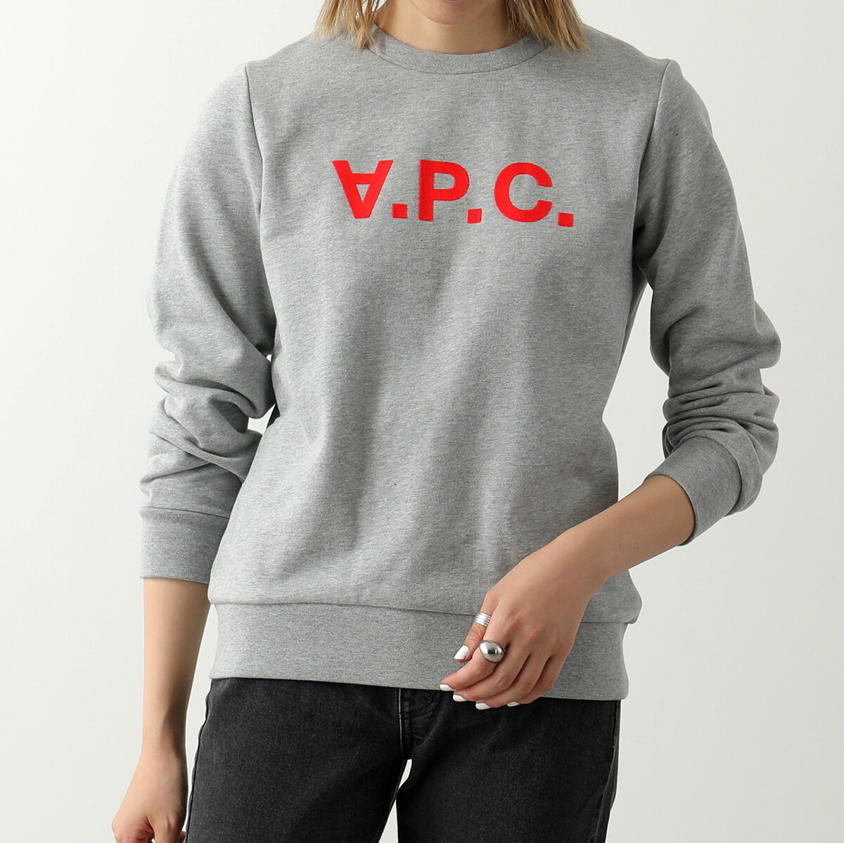 APC A.P.C. アーペーセー トレーナー sweat vpc f neon rouge F27750 COECQ レディース ロゴ クルーネック 長袖 スウェット PLA/GRISのサムネイル