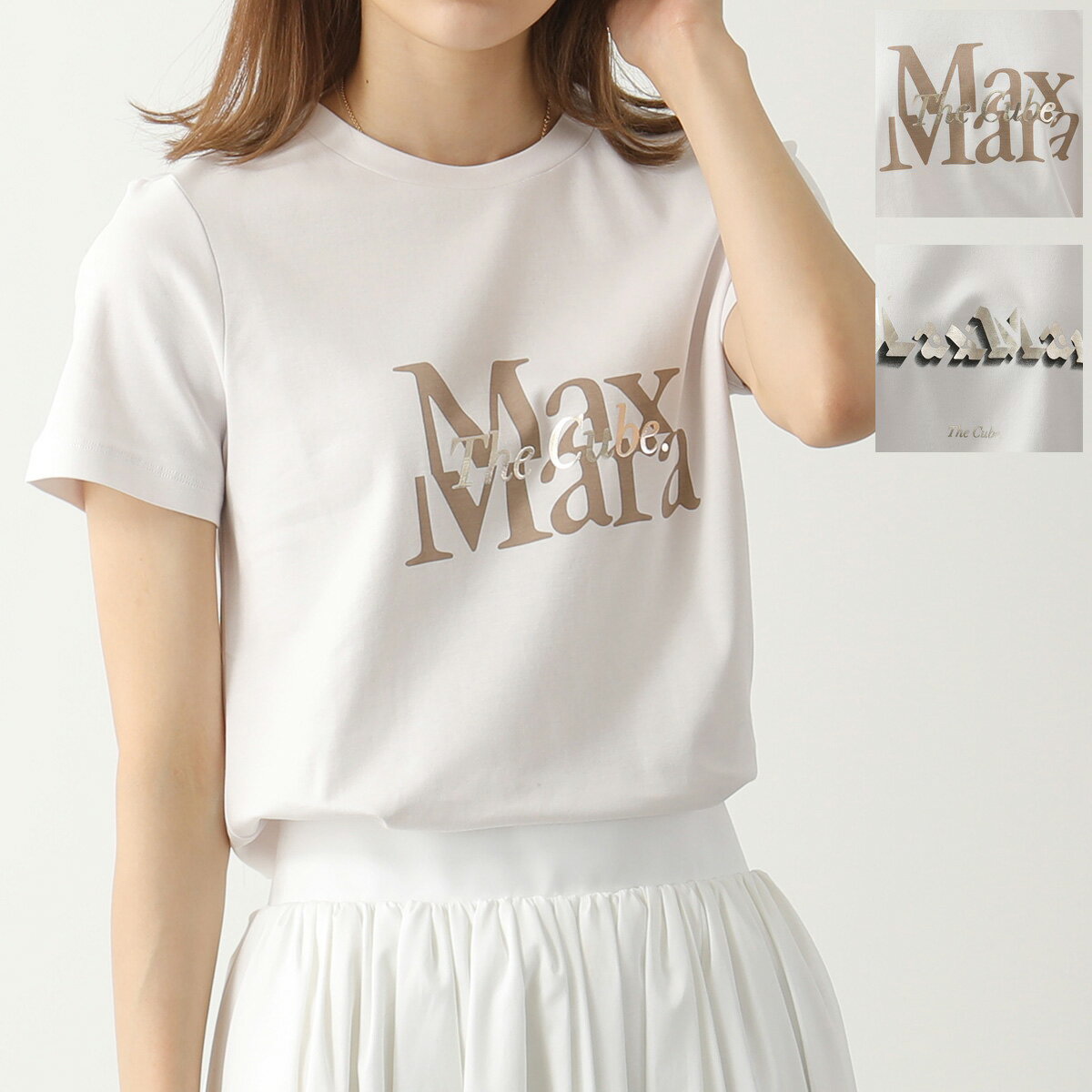 S MAX MARA エス マックスマーラ 半袖 Tシャツ ONDA The Cube レディース カットソー コットン ロゴT クルーネック カラー2色のサムネイル