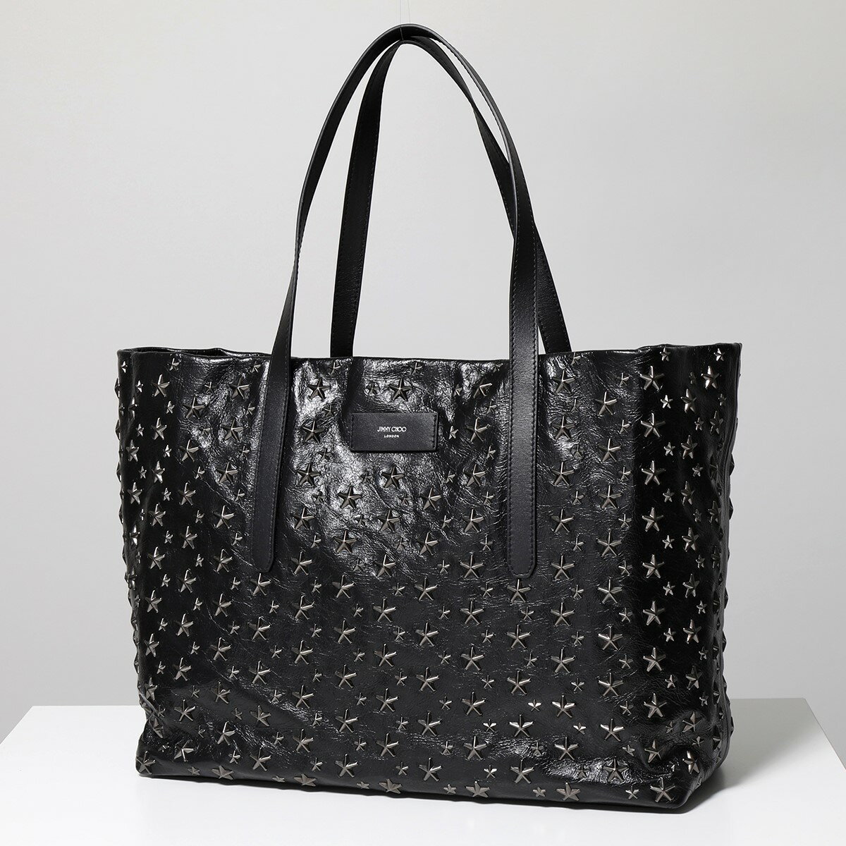 Jimmy Choo ジミーチュウ トートバッグ PIMLICO S LCU メンズ ヴィンテージレザー スタースタッズ装飾 鞄 BLACK/GUNMETALのサムネイル