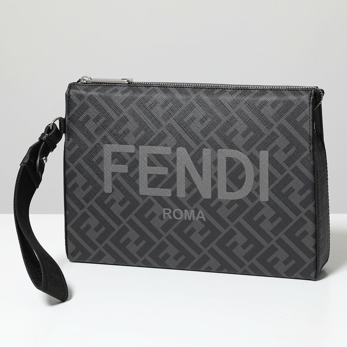 FENDI フェンディ クラッチバッグ CLUTCH PACK 7VA564 AJJ4 メンズ リストレット付き FFロゴ ズッカ柄 セカンドバッグ 鞄 F0GXN/NERO+PALLADIOのサムネイル