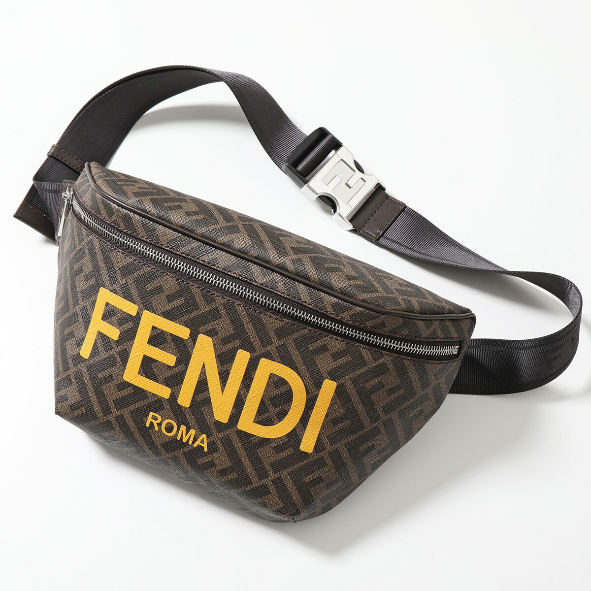 FENDI フェンディ ボディバッグ MARSUPIO 7VA562 AJJ4 メンズ ベルトバッグ FFロゴ ズッカ柄 クロスボディ 鞄 F1HR8/TBMR+GIALLO+EBANO+Pのサムネイル