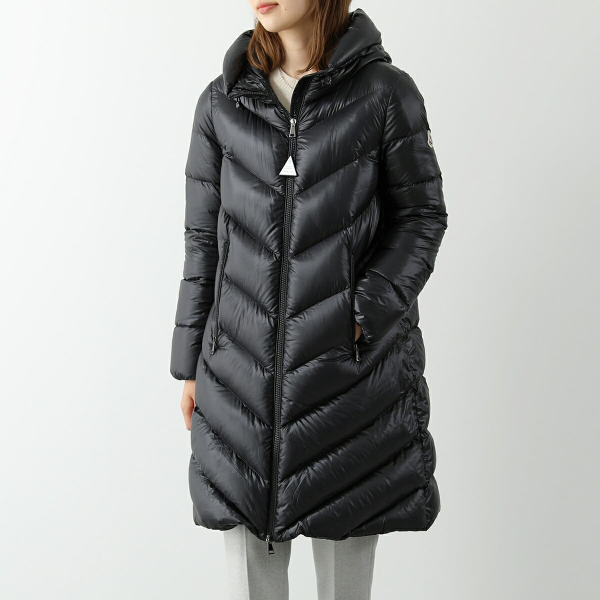 MONCLER モンクレール ダウンコート CAMBALES 1C00032 539AQ レディース フーテッド ジャケット ライトダウン ナイロン セミロング丈 アイコンパッチ 999【グッドプライス】【大きいサイズ有】のサムネイル